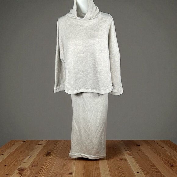 Free People free-est Milly Reversible Two Piece Maxi Sweatshirt Skirt Set XS NEW - Picture 3 of 13